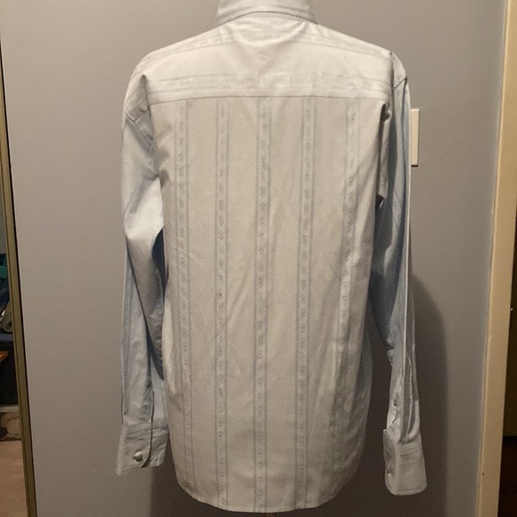 MEN’S FOR HIM UK London blue embroidered dress shirt. Size Medium. Never worn. - Picture 6 of 13